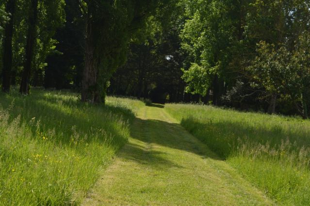 Accès au refuge par une prairie pour un calme assuré