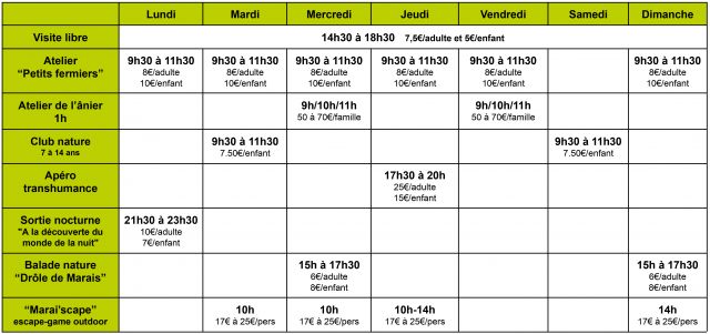 Programme été 2024 - animations LFMP